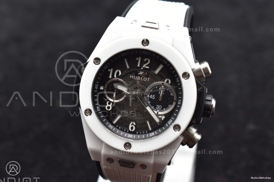 Skeleton White Edition A Strap Bang Ceramic Rubber Best on Big Packable Unico 1:1 White Dial 516 ZF 0125